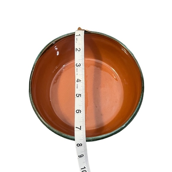 Handmade Rectangular Tray Jalapeño Green Drip Glazed Pottery Set Sign AE 97 - Picture 16 of 16